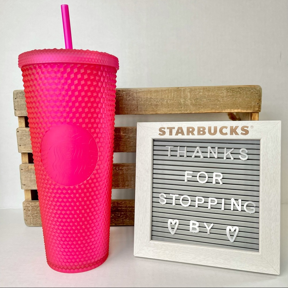 STARBUCKS Neon Pink Soft Touch Studded Tumbler